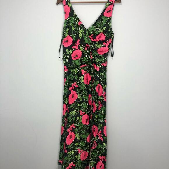 Anthropologie Maeve Floral Ruched Midi Dress Multicolor Size US 6 - Picture 3 of 12